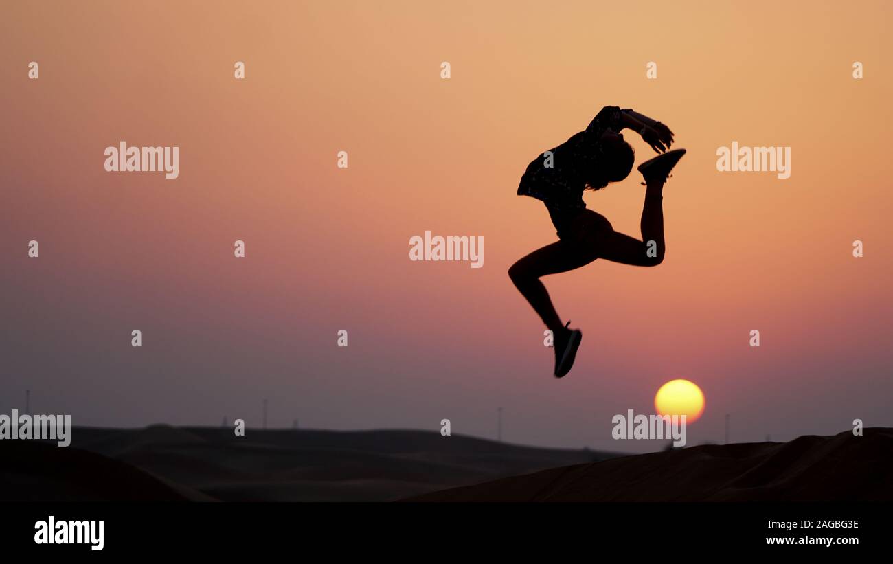 Akrobatic & Sunset Stock Photo
