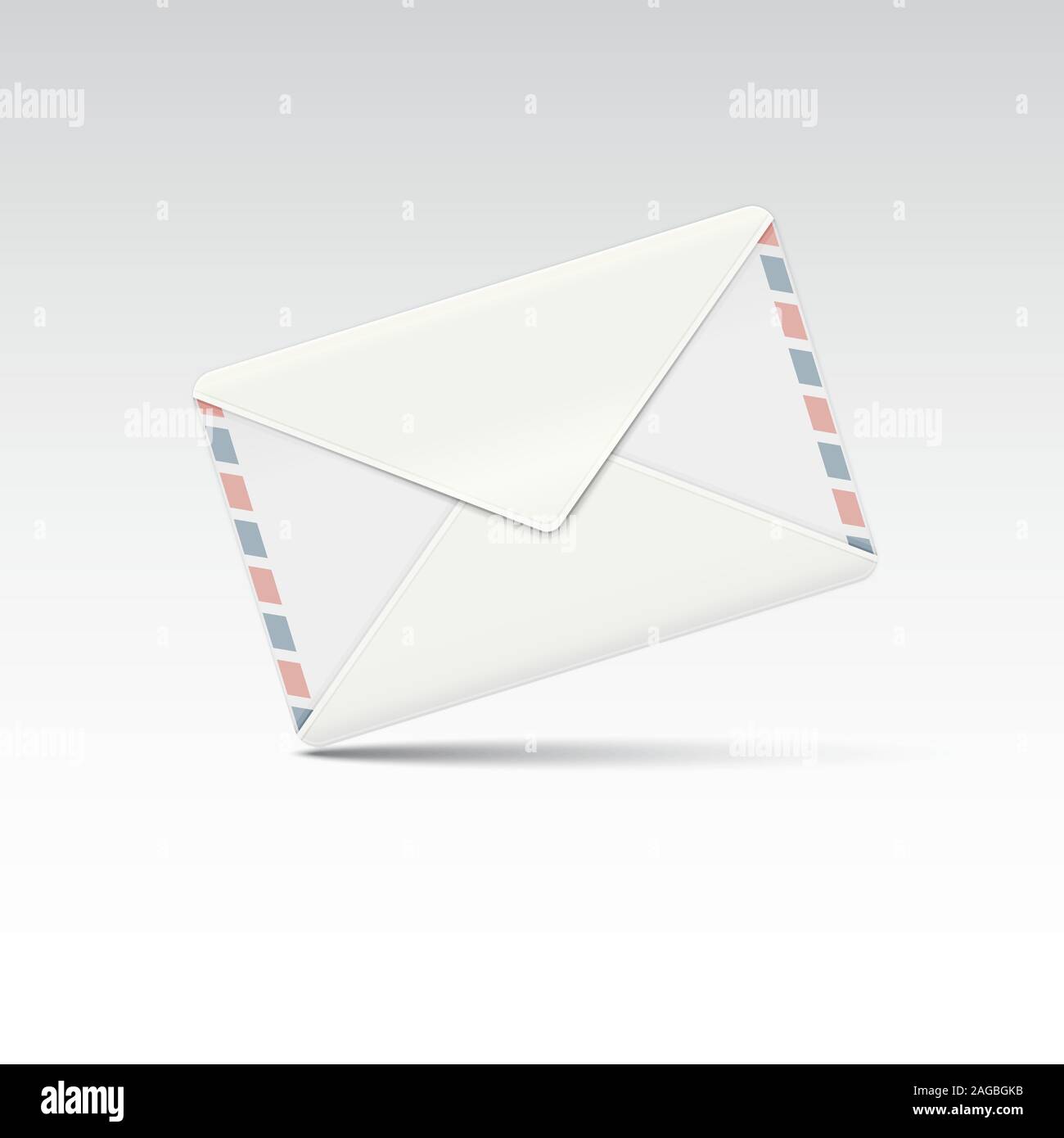 Detailed mail envelope on a light grey background. Vector illustration Stock Vector