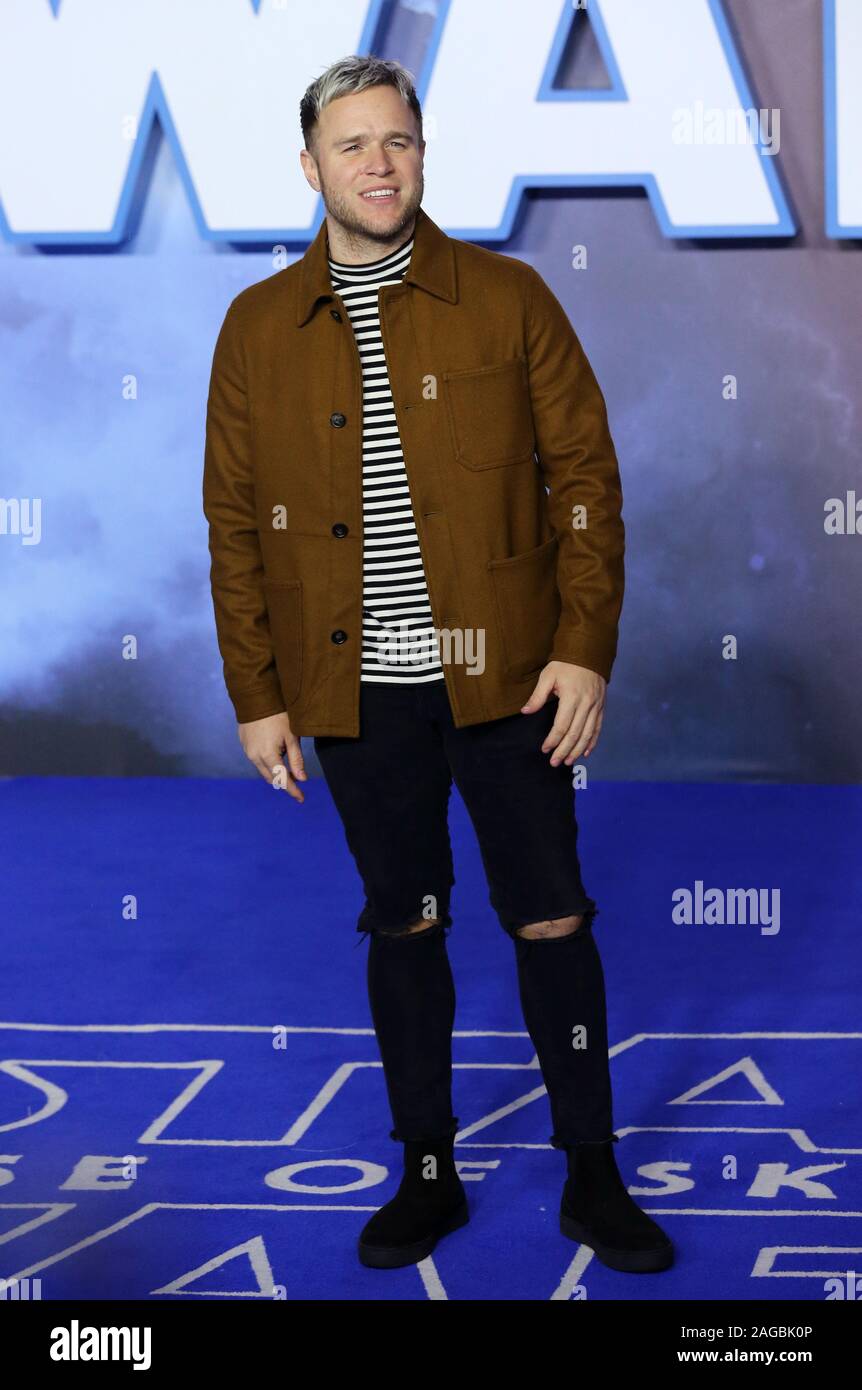 Olly Murs attending the premiere of Star Wars: The Rise of Skywalker held at the Vue Leicester Square in London. Stock Photo