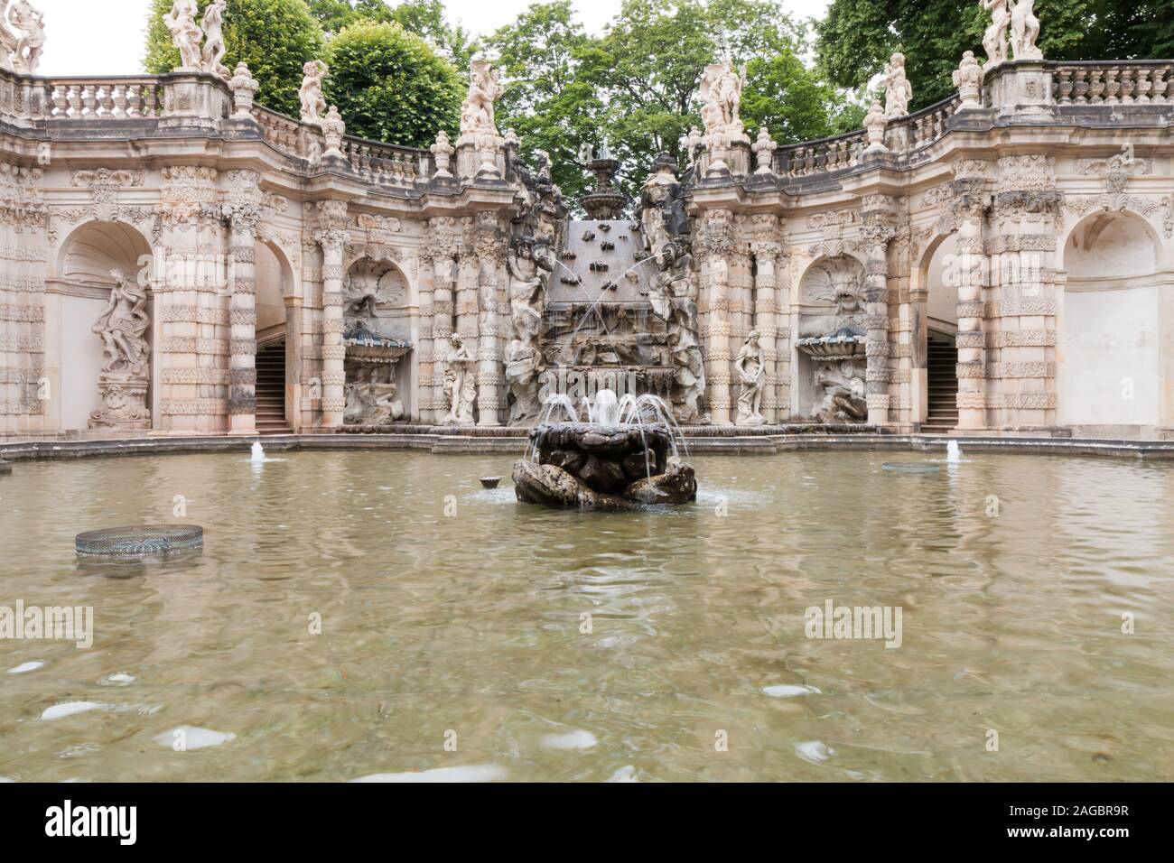 This fountain can you find in the famous Dresden Zwinger in Germany. Stock Photo