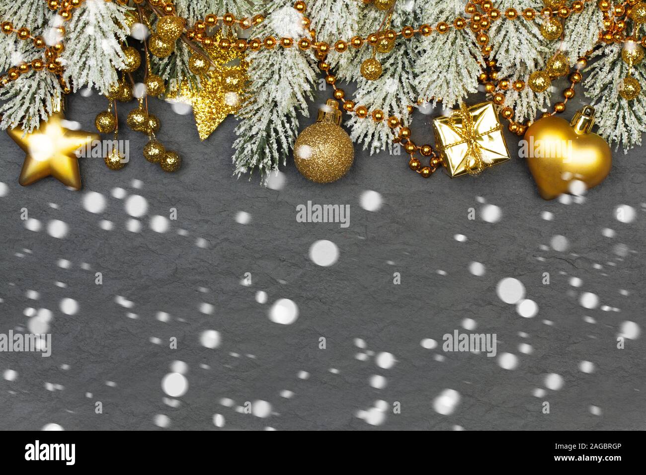 Gold And Black Christmas Composition Gold Gift Stars Garland