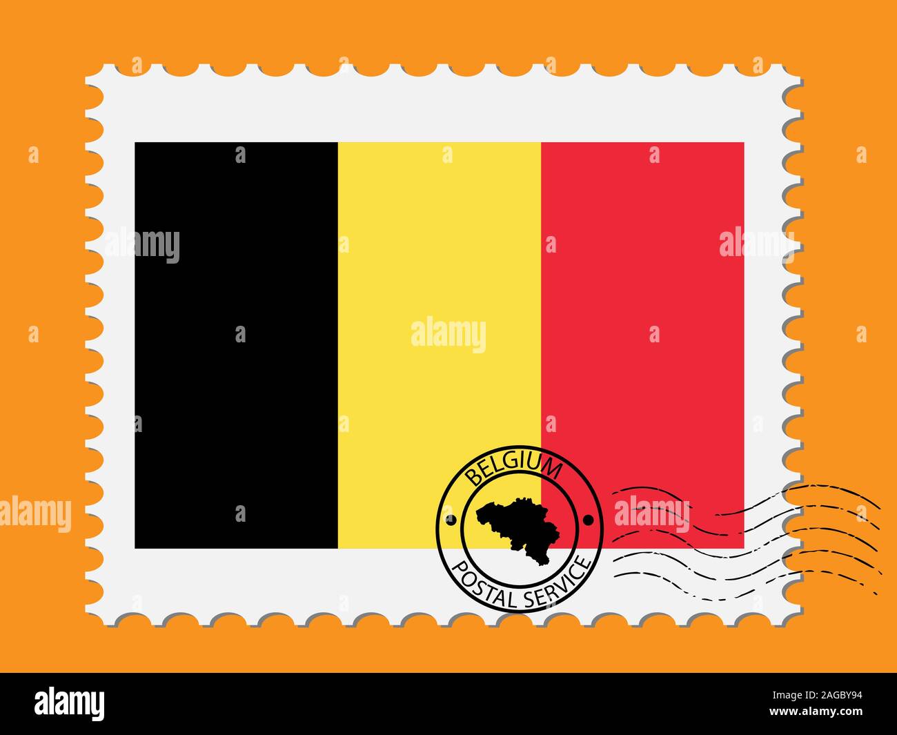 Belgium Flag Postage Stamp Vector illustration Eps 10 Stock Vector