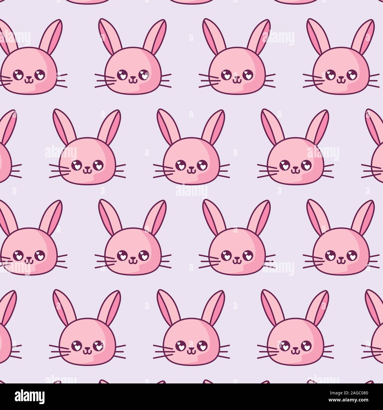 rabbits cartoons background design, Kawaii expression cute character ...