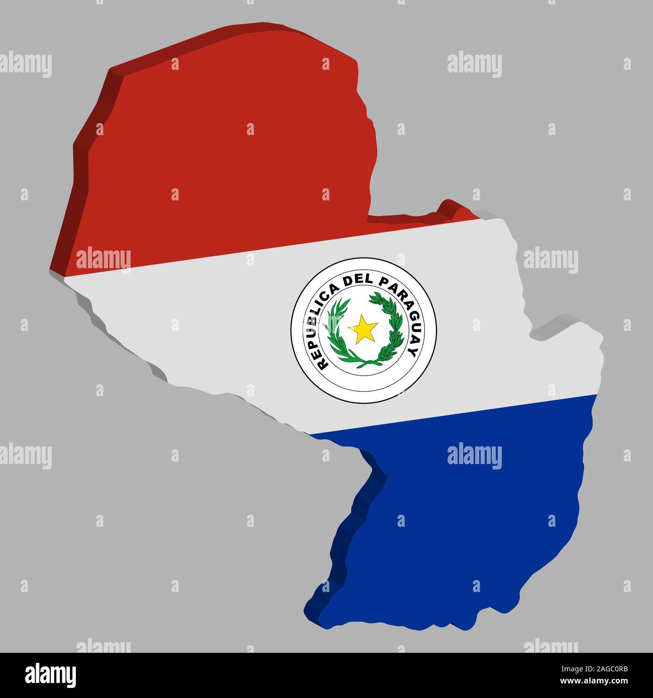 Paraguay Map flag Vector 3D illustration Eps 10 Stock Vector