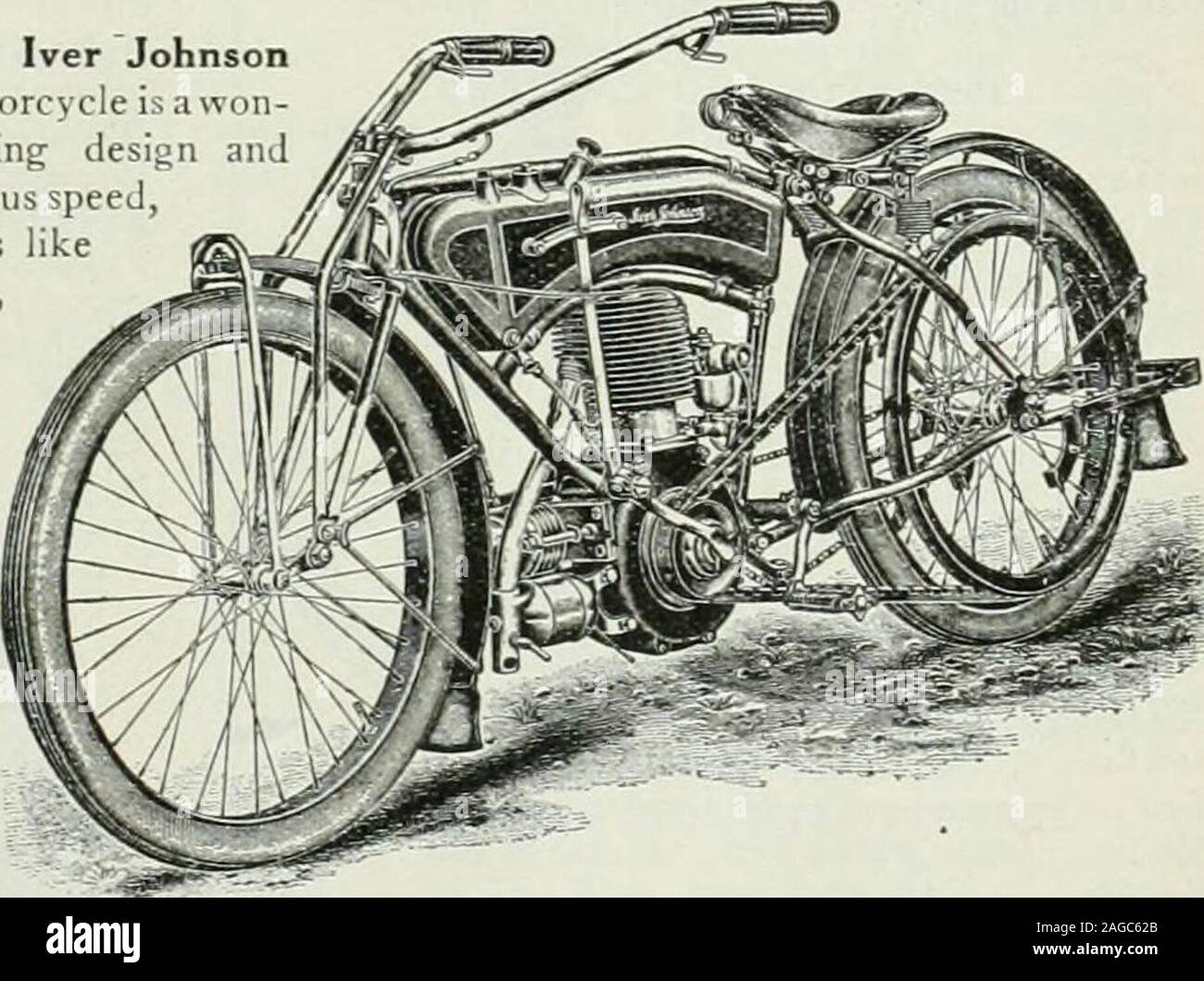 . Rod and gun. ^KQ ^^ Iver Johnson cannot be acciilent.illy clisrliarged. It has a lull eqiiipnieiit of unbreakable, permanent tension wire springs. The action is smooth and rapid. It is accurate and hard hitting. Catalog A. AL.^a. /^iinc ^^^ Iver Johnson Champion single barrel shot guns have a world-widereputation. Barrel and lug are drop forged from a single bar of steel.Coil springs wherever possible. All gauges up to 44 calibre. Catalog A. HiOV€*l&lt;»^ The Iver Johnson is an absolutely perfect bicycle. The crank and hubs are marvels of mechanical design and construction. Five coats of ena Stock Photo