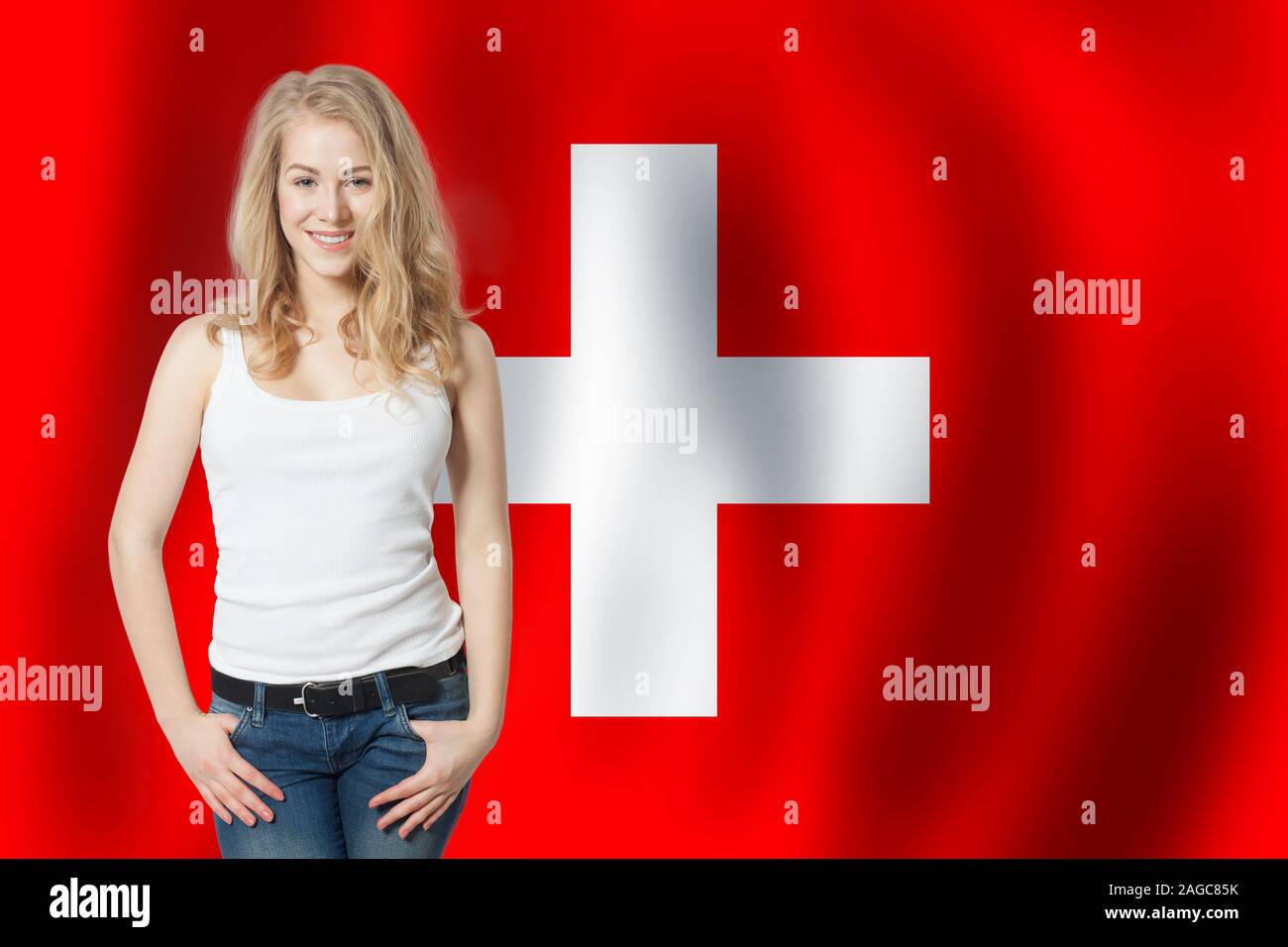 Swiss Flag Woman High Resolution Stock Photography and Images - Alamy