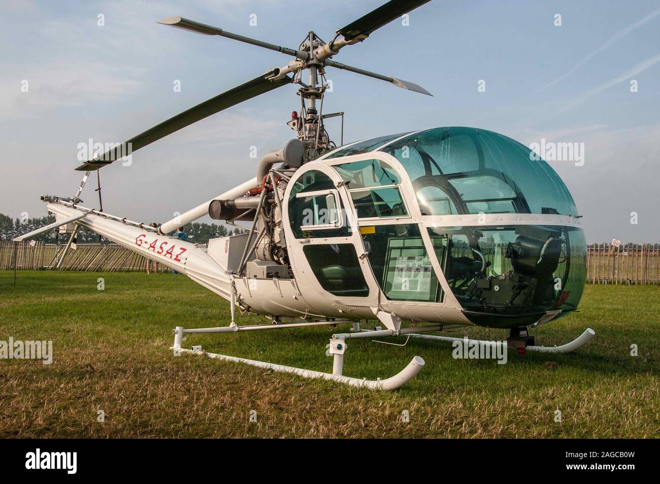 Hiller UH12E helicopter GASAZ at the Goodwood Revival vintage event
