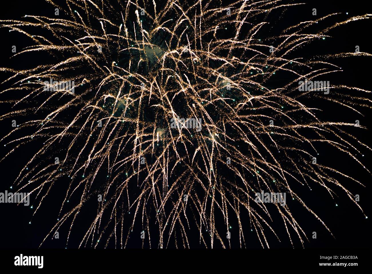 Firework lights over dark background Stock Photo