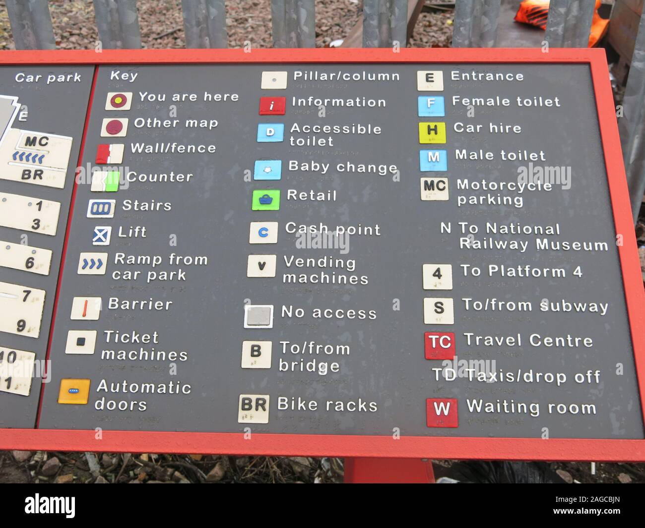 A tactile wayfinding guide and map of York Railway Station with braille ...