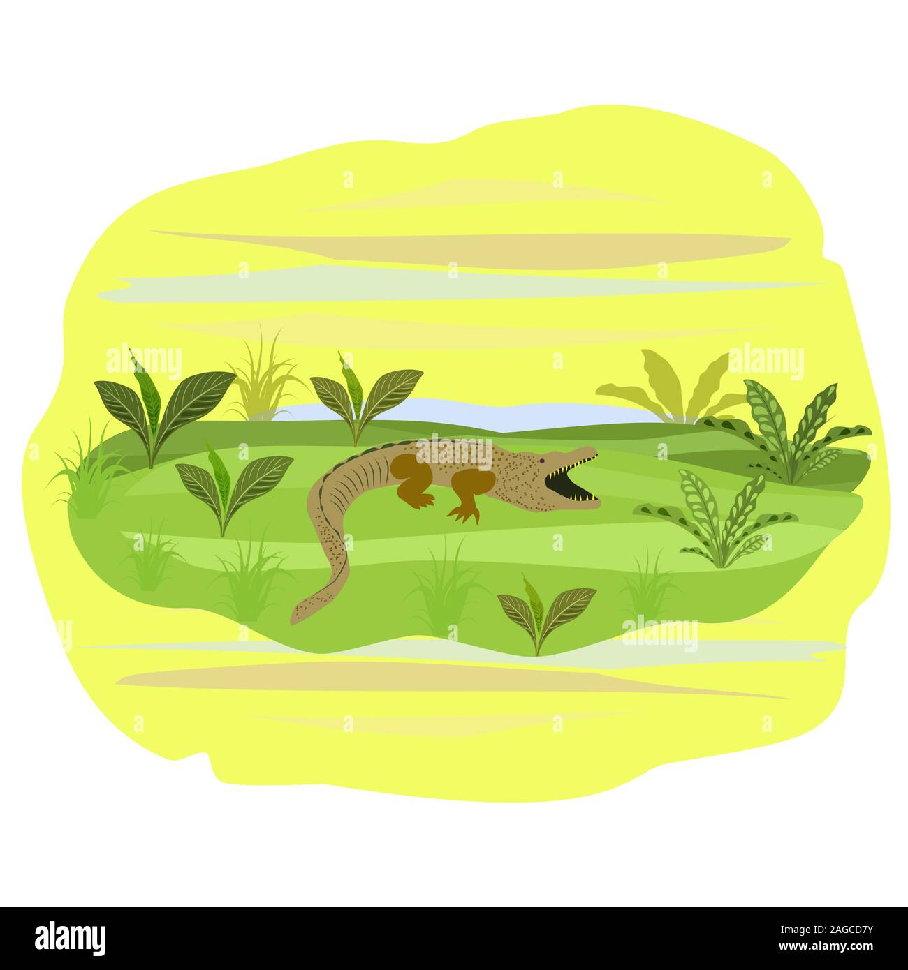 Vector illustration in flat style.Concepts of nature. Stock Vector