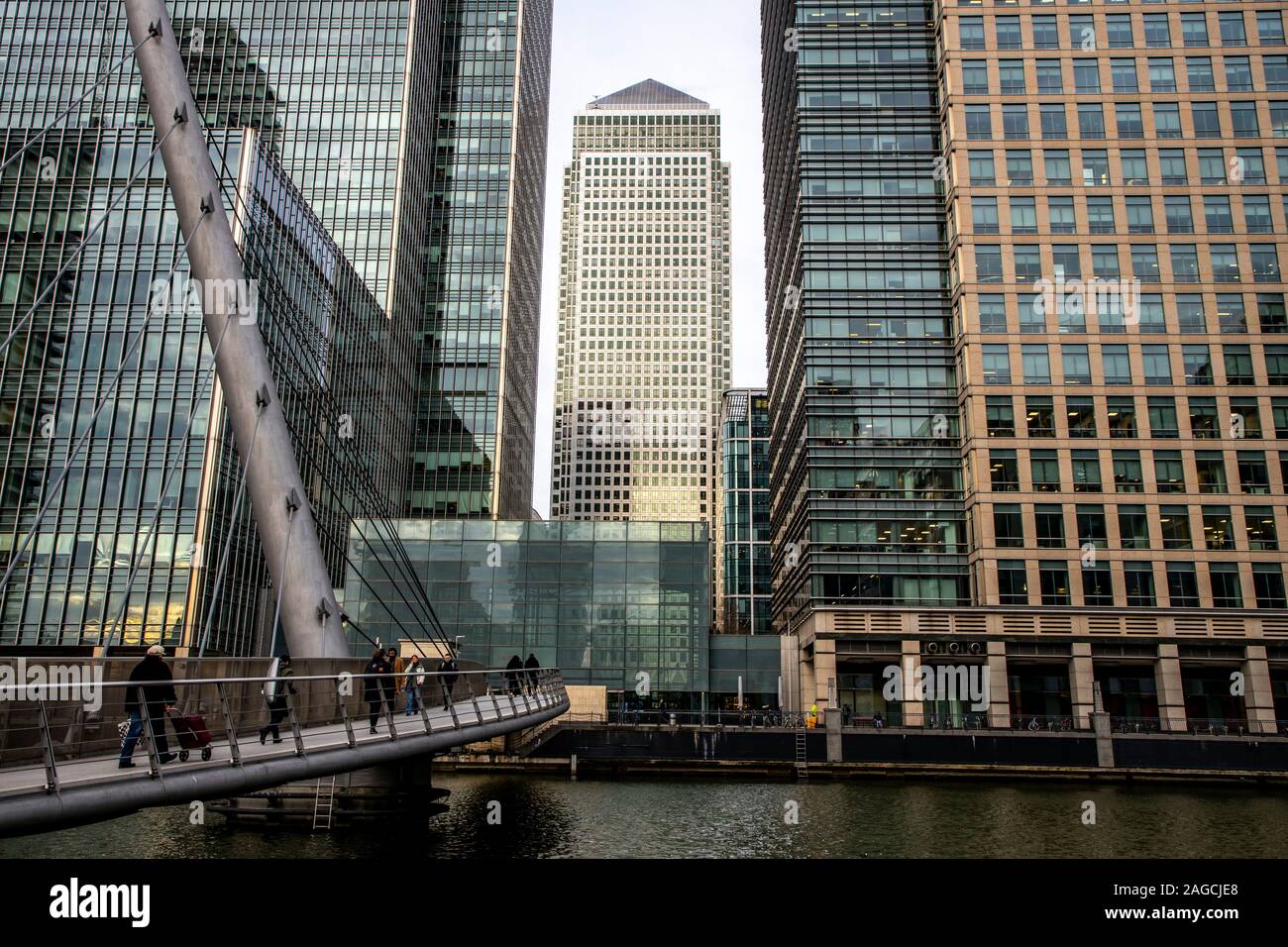 Canary Wharf office building complex on the Isle of Dogs in the London ...