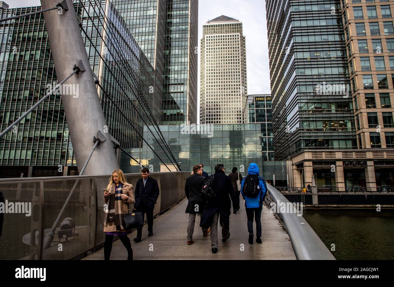 Canary Wharf office building complex on the Isle of Dogs in the London ...