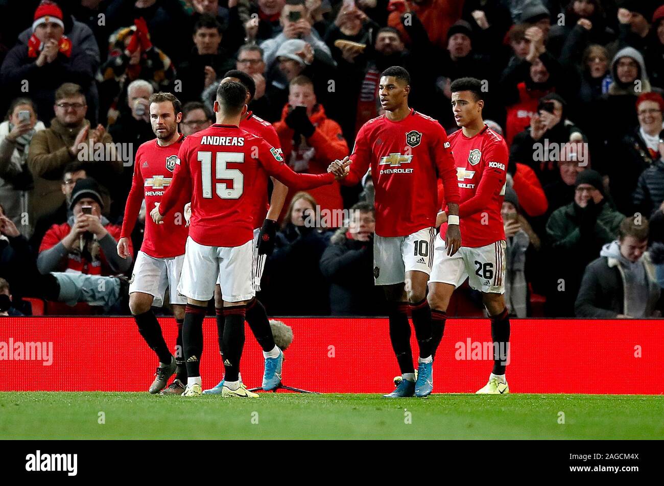 Marcus Rashford Side Manchester United's Marcus Rashford (second right) celebrates scoring ...