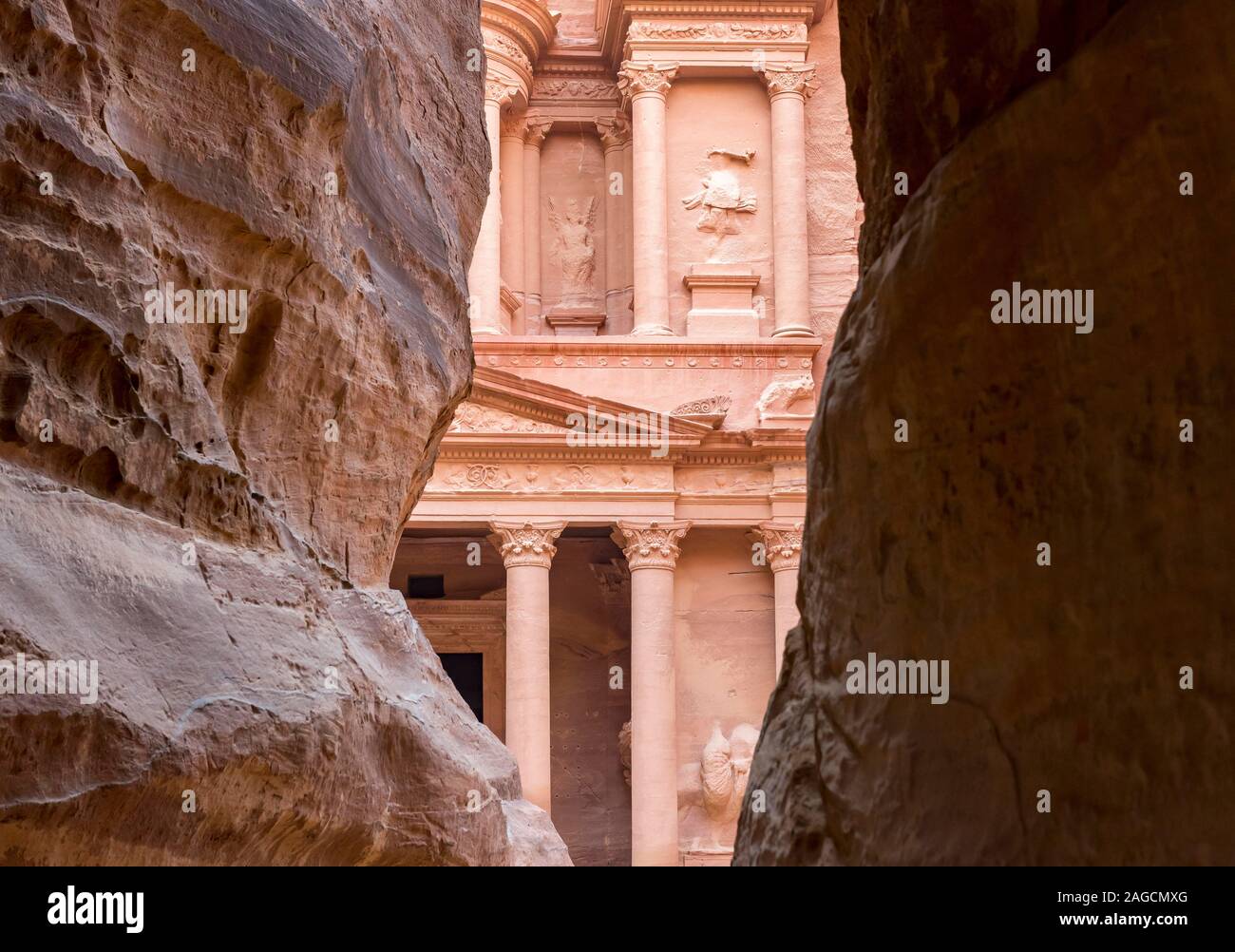 The Treasury, Al-Khazneh, Petra, Jordan Stock Photo