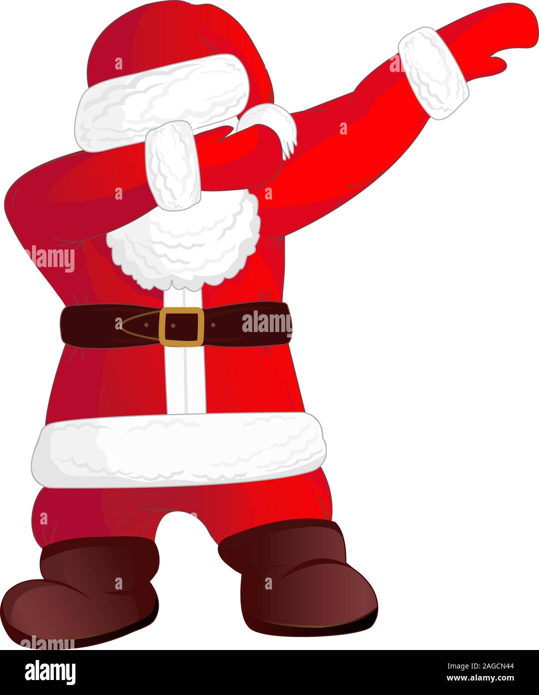Dabbing Santa Claus on white background. Stock Vector