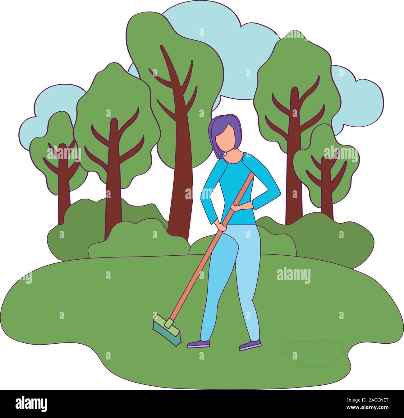 Woman rake Stock Vector Images - Alamy