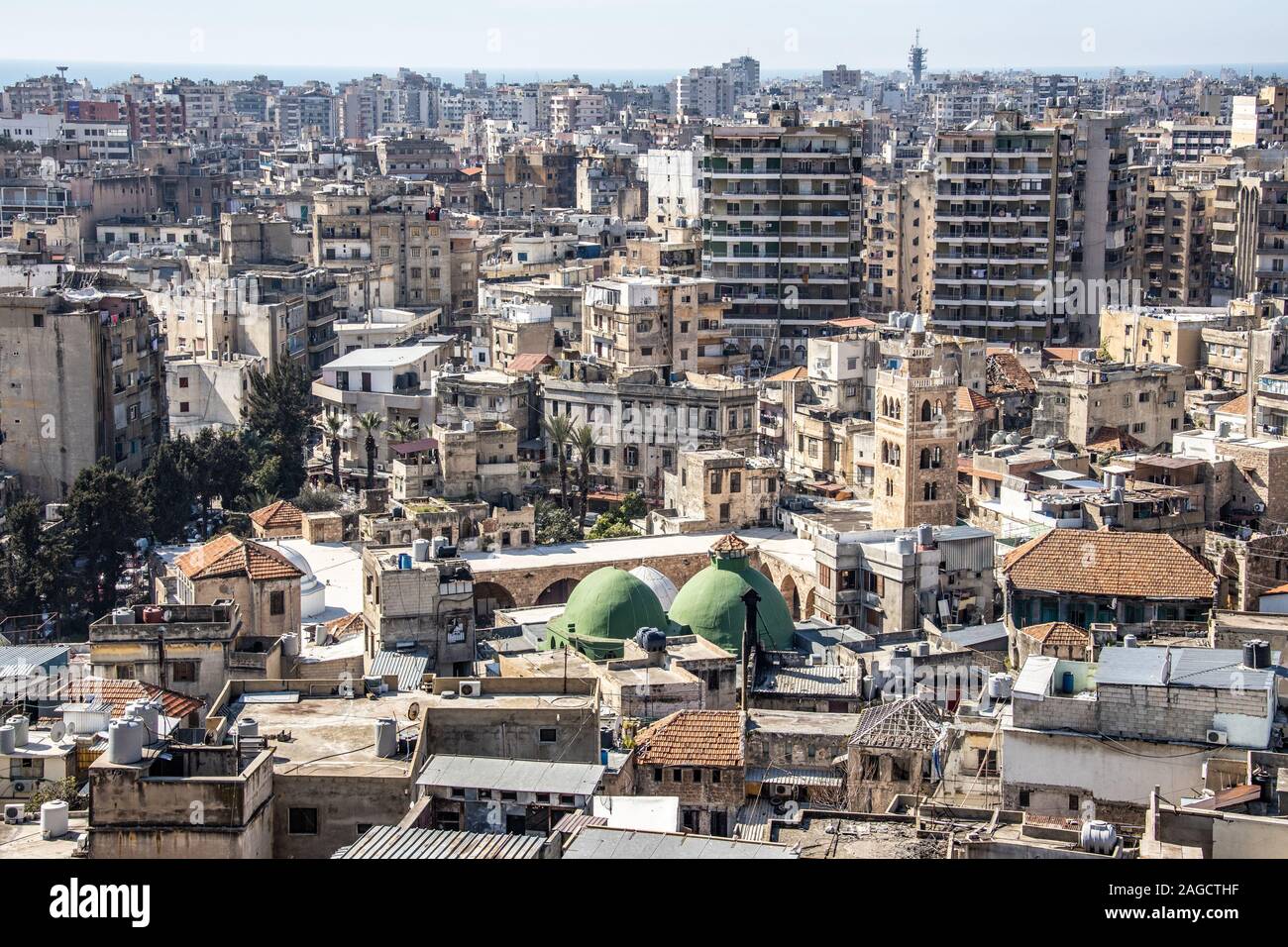 Rooftop view of Tripoli, Lebanon Stock Photo