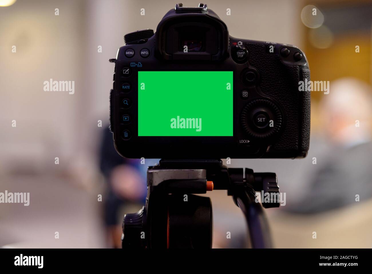 Camera ready to record interview with the politician Stock Photo Alamy