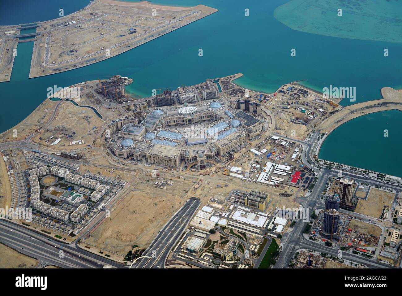DOHA, QATAR -13 DEC 2019- Aerial view of the construction of the Place
