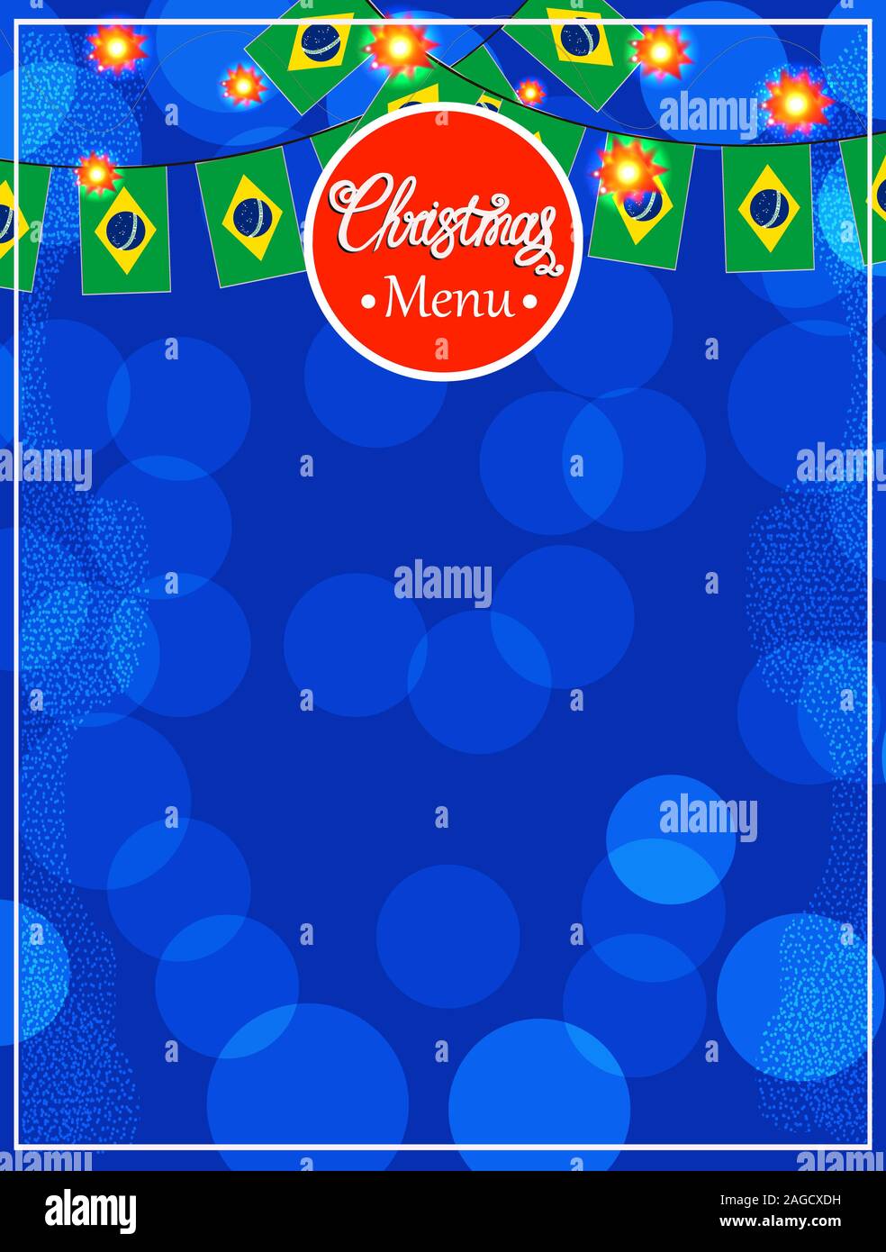 Menu Flag Bright banner festive menu with flags of Brazil. Festive template for ...