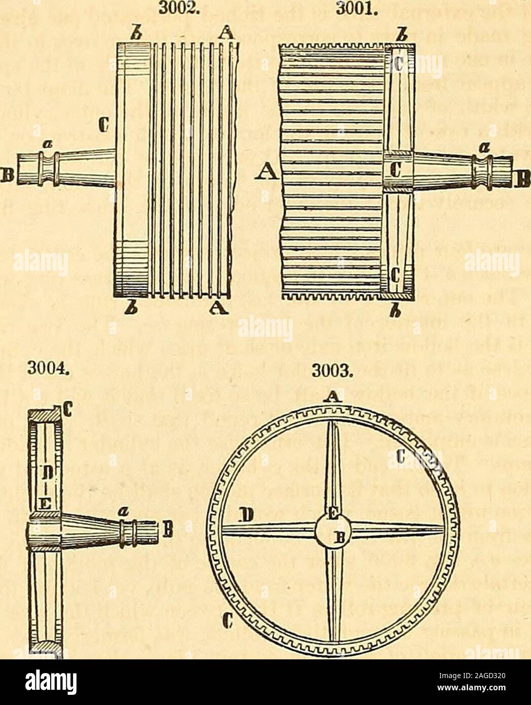 . Appleton's dictionary of machines, mechanics, engine-work, and engineering. e dotted lines i i i. The patentee has described in the same specification a most ingenious modification of the said roller,by which he can exhaust the air from a hollowed portion of its periphery, and cause the paper in itspassage over the roller to undergo the sucking operation of the partial void, so as to be remarkablycondensed; but he has not been called upon to apply (his second invent ion,-in consequence ^t the per-fect success wliich he has experienced in the working of the first. The following is a more deta Stock Photo