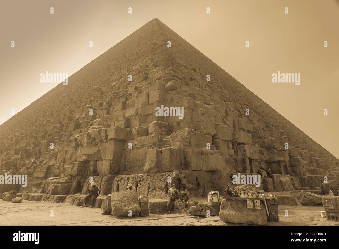 NOVEMBER 2019, CAIRO EGYPT, View of the Great Pyramids of Giza, Cairo Stock Photo