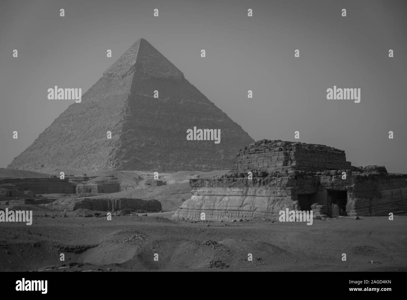 Great pyramids of giza sunset Black and White Stock Photos & Images - Alamy