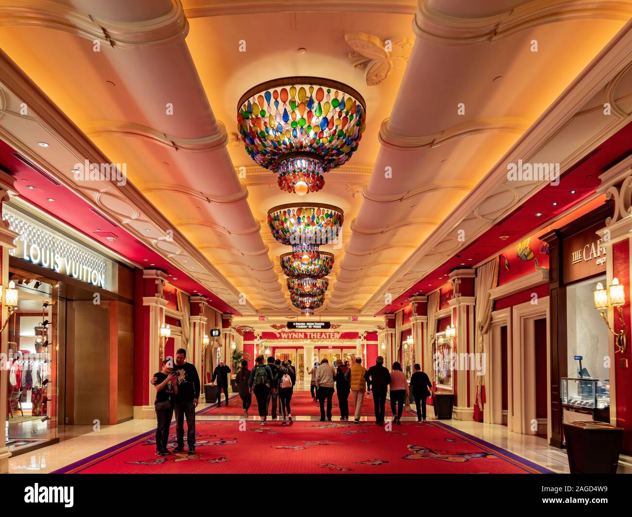 Las Vegas, Paradise, Nevada USA, Five star Wynn hotel and mall interior Louis  Vuitton store Stock Photo - Alamy