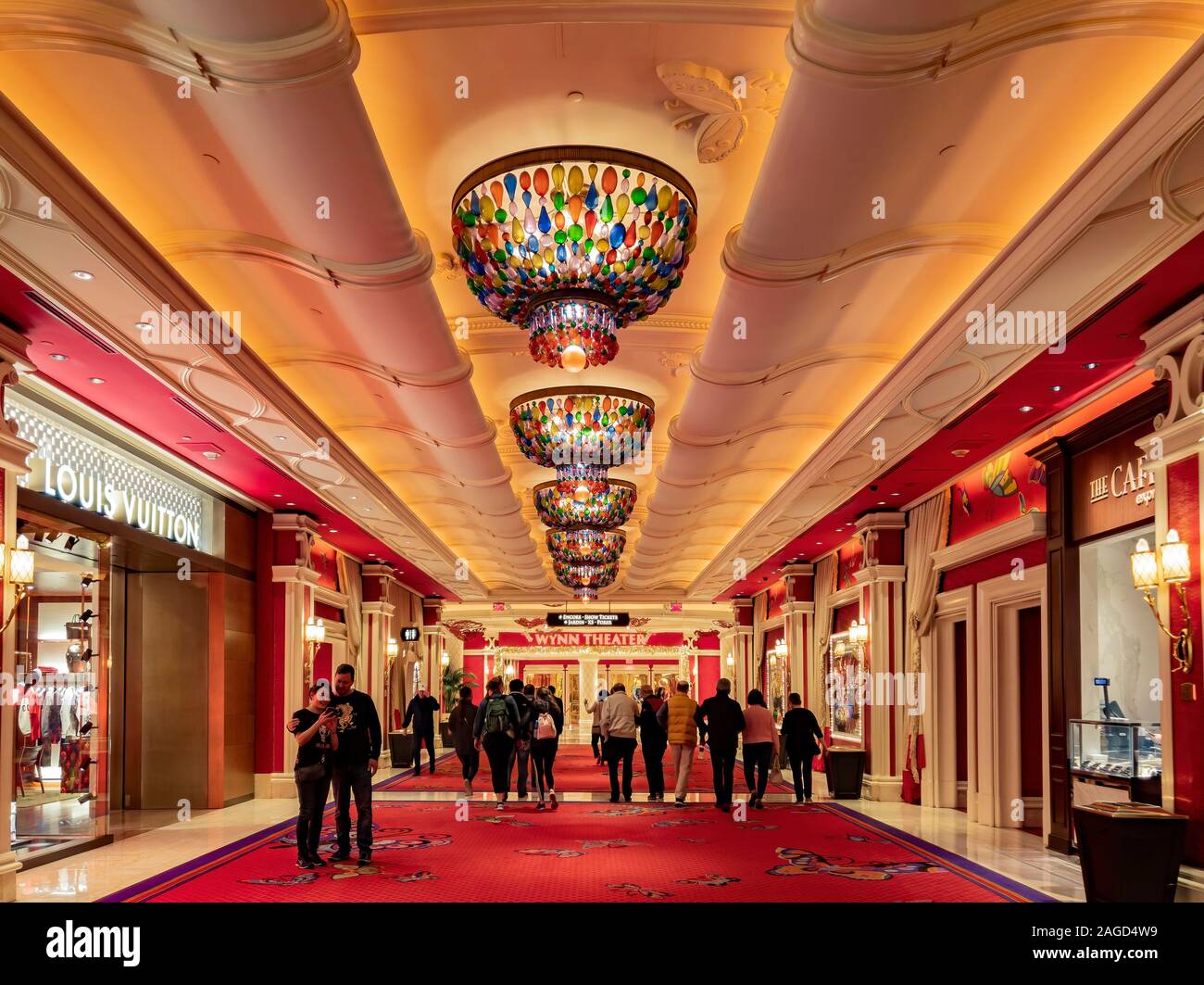 Las Vegas, Paradise, Nevada USA, Five star Wynn hotel and mall interior  Louis Vuitton store Stock Photo - Alamy