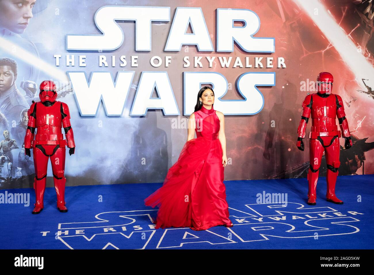 Cineworld Leicester Square, London, UK. 18 December 2019.  Kelly Marie Tran poses at European Premier of Star Wars: The Rise of Skywalker. . Picture by Julie Edwards./Alamy Live News Stock Photo
