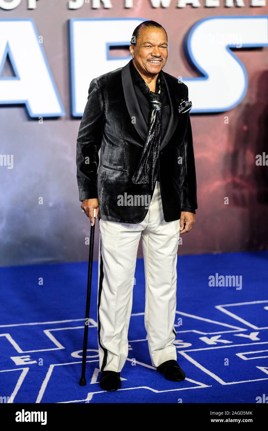 Cineworld Leicester Square, London, UK. 18 December 2019.  Billy Dee Williams poses at European Premier of Star Wars: The Rise of Skywalker. . Picture by Julie Edwards./Alamy Live News Stock Photo