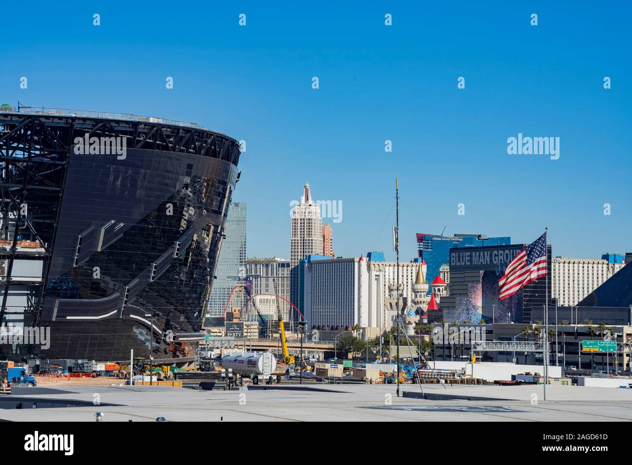 Las Vegas, DEC 17 Construction site of the Allegiant Stadium and strip