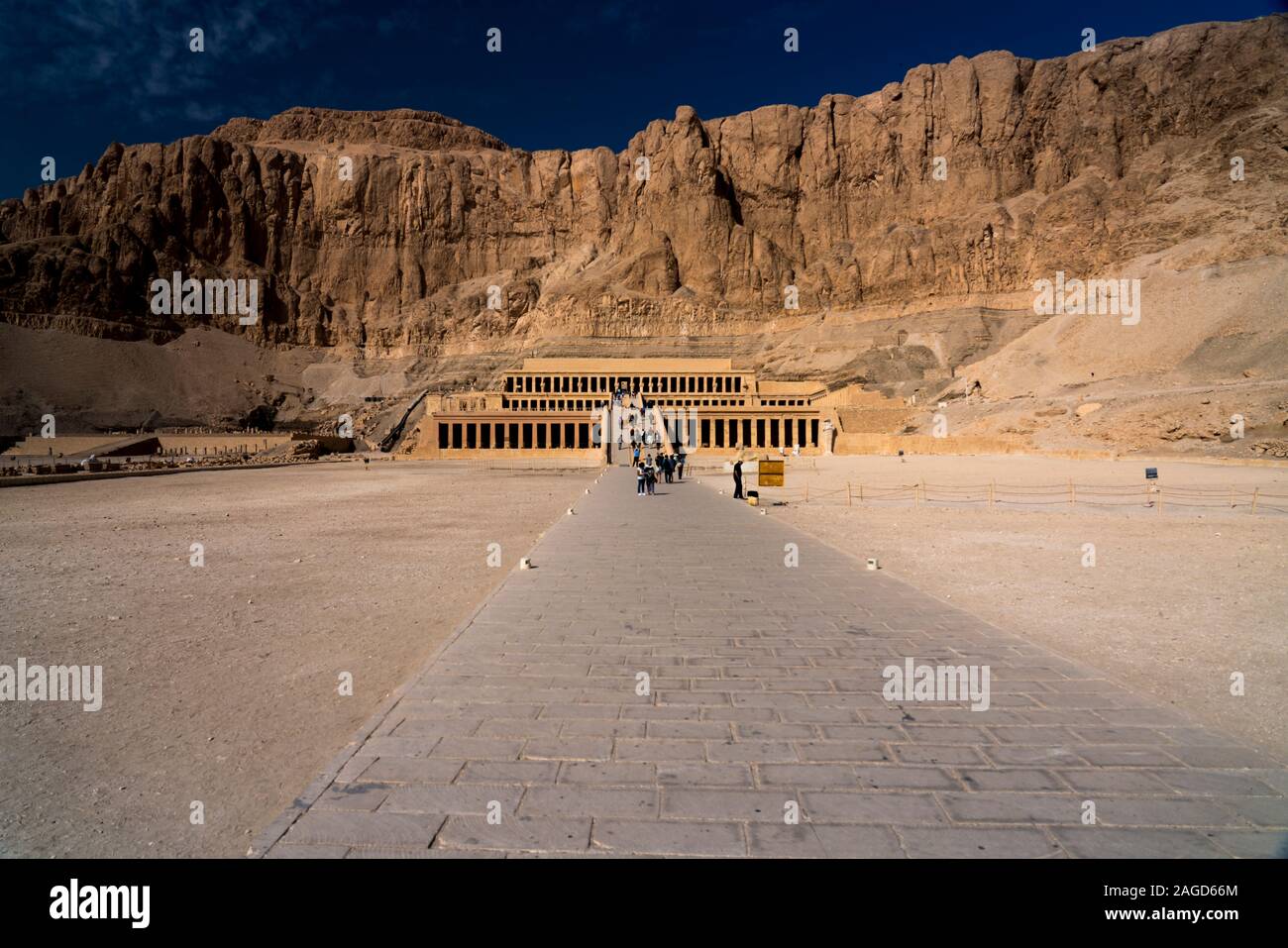 November 18, 2019, Valley of the Kings, Egypt, Mortuary Temple of Hatshepsut Built for the Eighteenth Dynasty pharaoh Hatshepsut is located at Deir el-Bahari near the Valley of the Kings Stock Photo