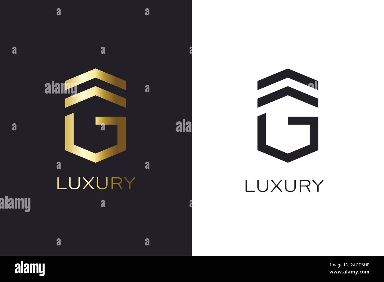 G initial letter gold style. Logo Creation Stock Vector