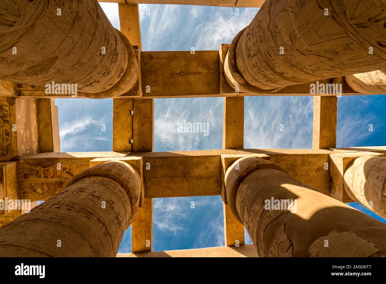 NOVEMBER17, 2019 - LUXOR, EGYPT - Karnak Temple Complex comprises a vast mix of decayed temples, chapels, pylons Luxor, Egypt. began during Senusret Middle Kingdom Stock Photo