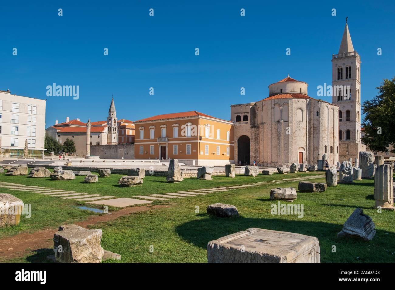 St Donatus' Church and Roman Forum, Zadar, Croatia Stock Photo