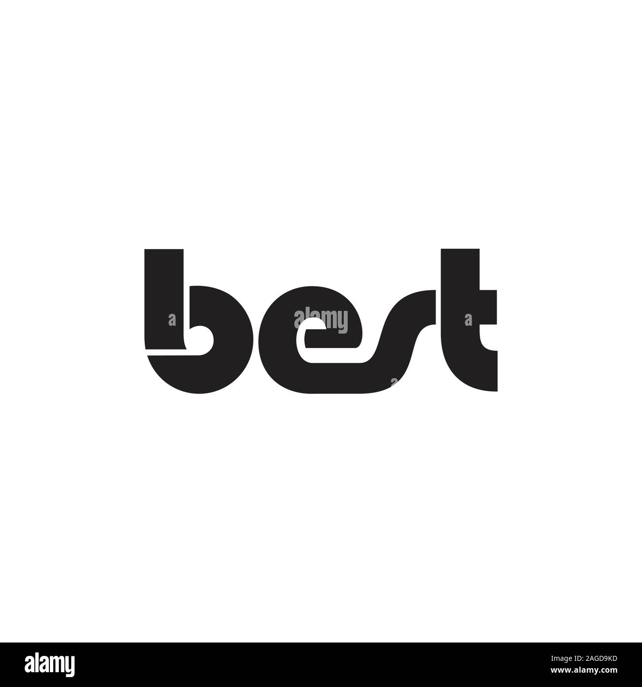 text word best simple geometric design logo vector Stock Vector Image