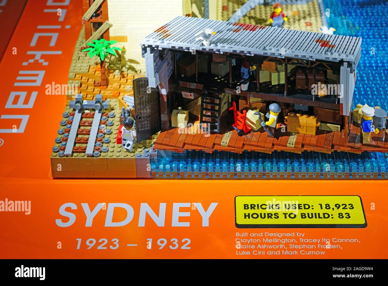 MELBOURNE, AUSTRALIA -16 JUL 2019- View of a model of Sydney, Australia, in LEGO at the Brickman Cities interactive exhibit at the Scienceworks Stock Photo - Alamy