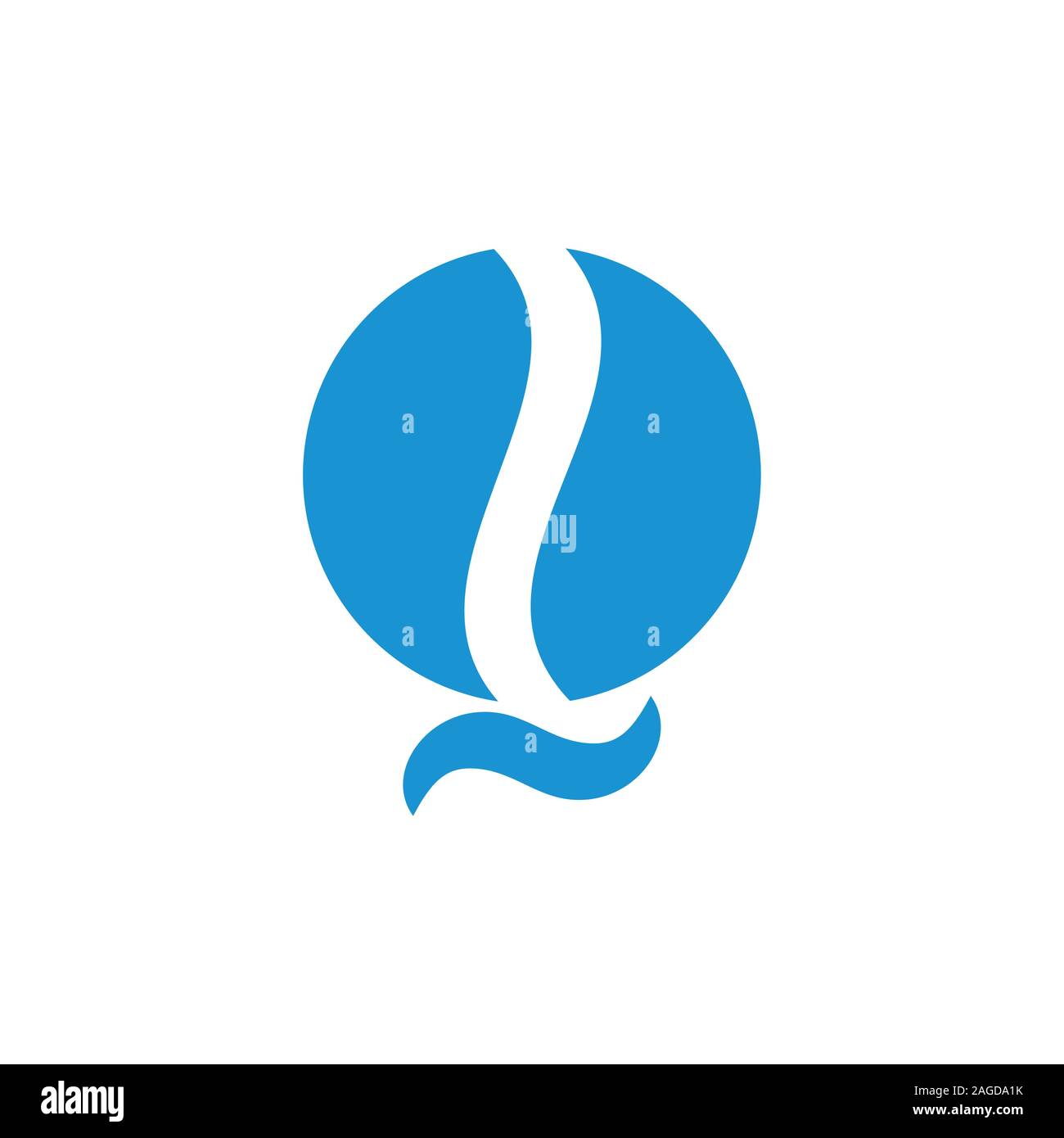 letter q water flow wavy shape logo vector Stock Vector