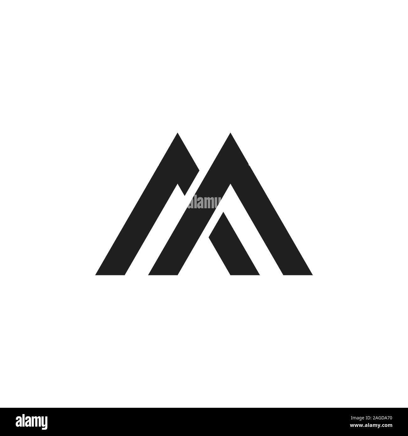 letter ma simple arrow linked geometric logo Stock Vector