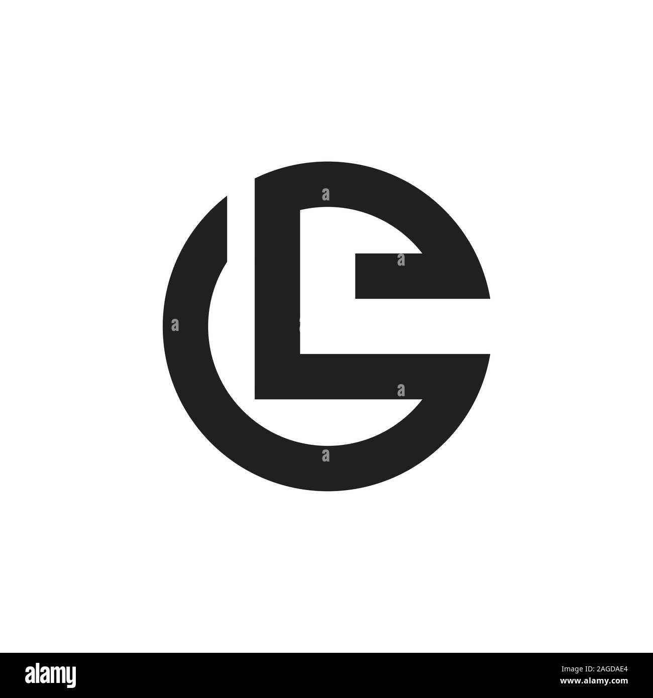 letter le circle geometric logo vector Stock Vector