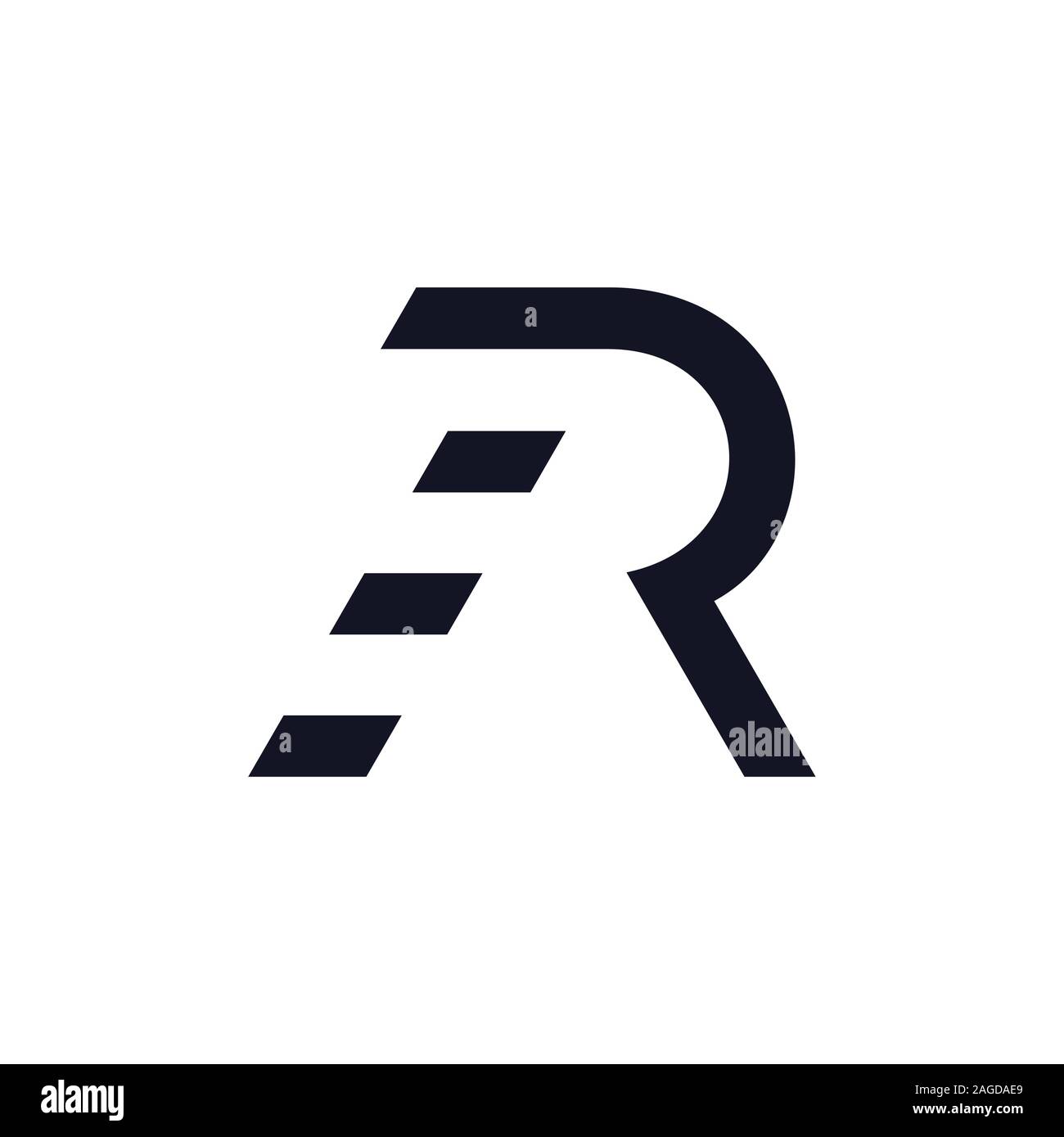 letter r stripes motion simple geometric logo Stock Vector Image & Art ...