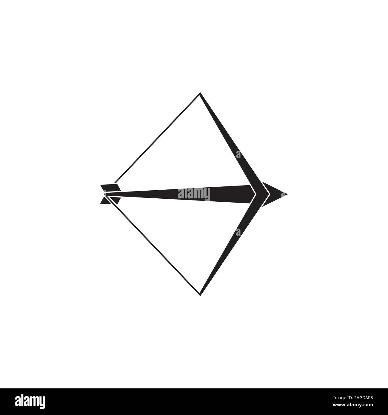 bow arrow simple geometric logo vector Stock Vector
