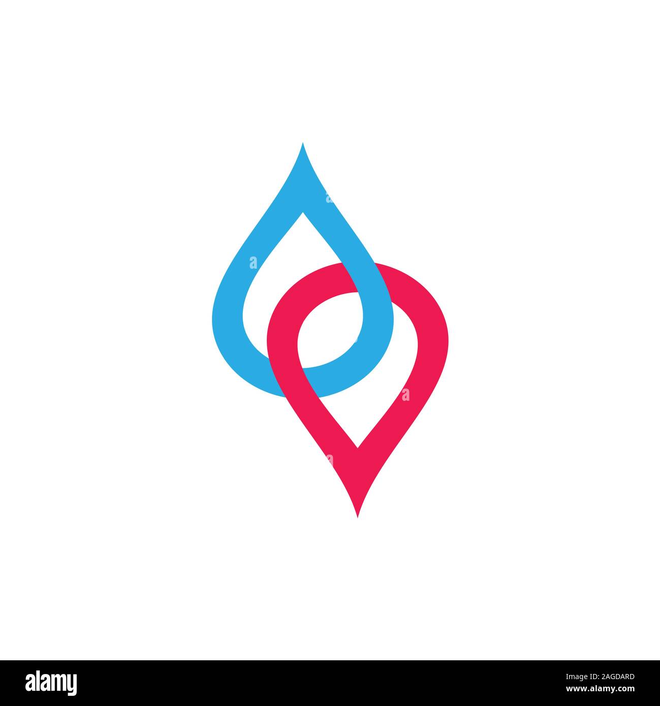 linked water drop simple logo vector Stock Vector