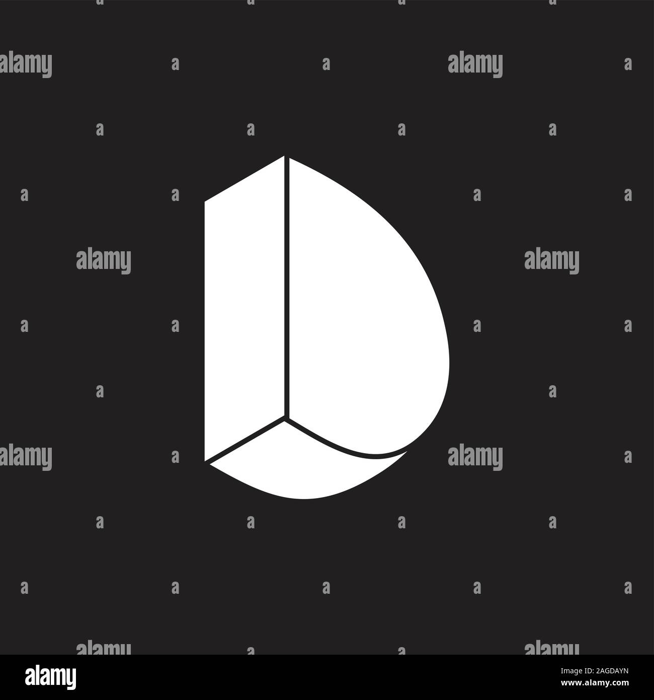 letter ld 3d simple  logo vector Stock Vector