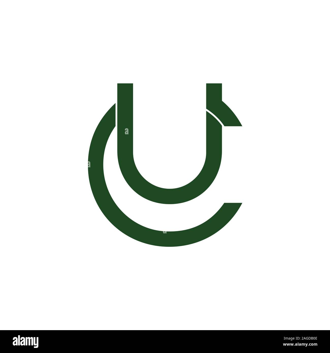 letter uc simple geometric line logo vector Stock Vector