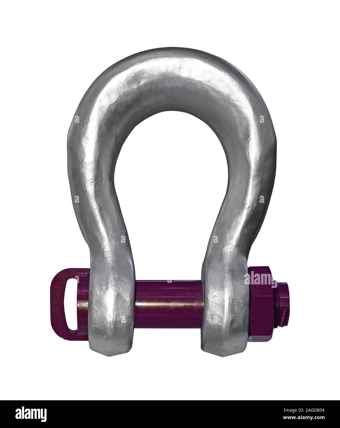 Heavy duty shackle isolated with clipping path Stock Photo