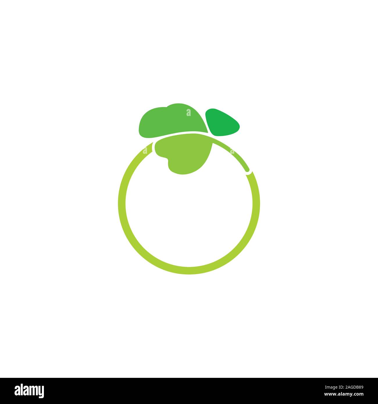 simple circle leaf parsley design logo vector Stock Vector