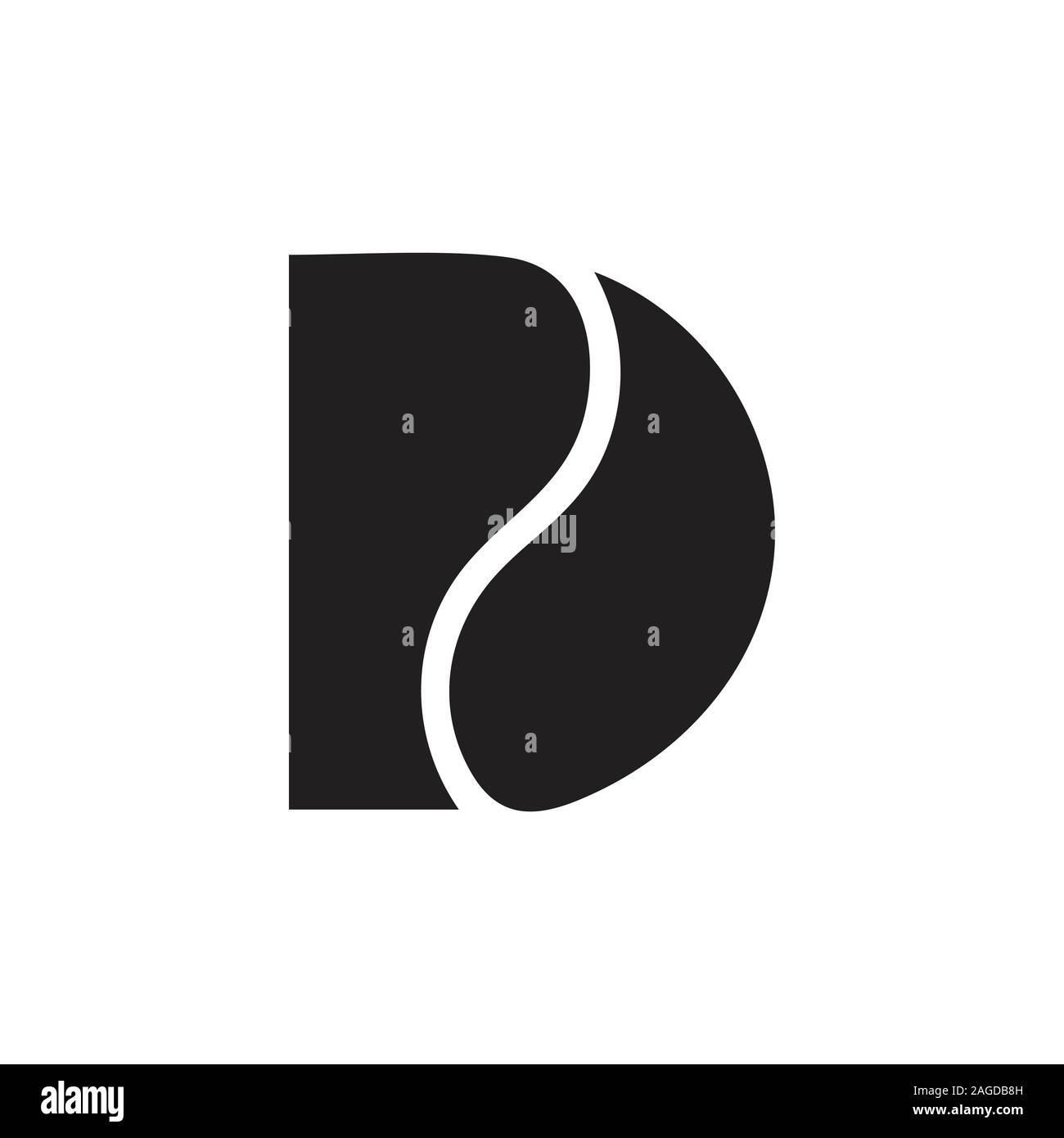 letter dr simple curves logo vector Stock Vector