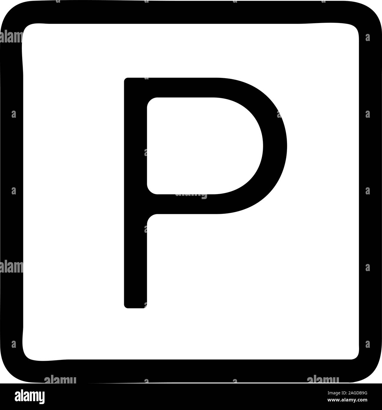 Sign parking icon vector. Isolated contour symbol illustration Stock Vector